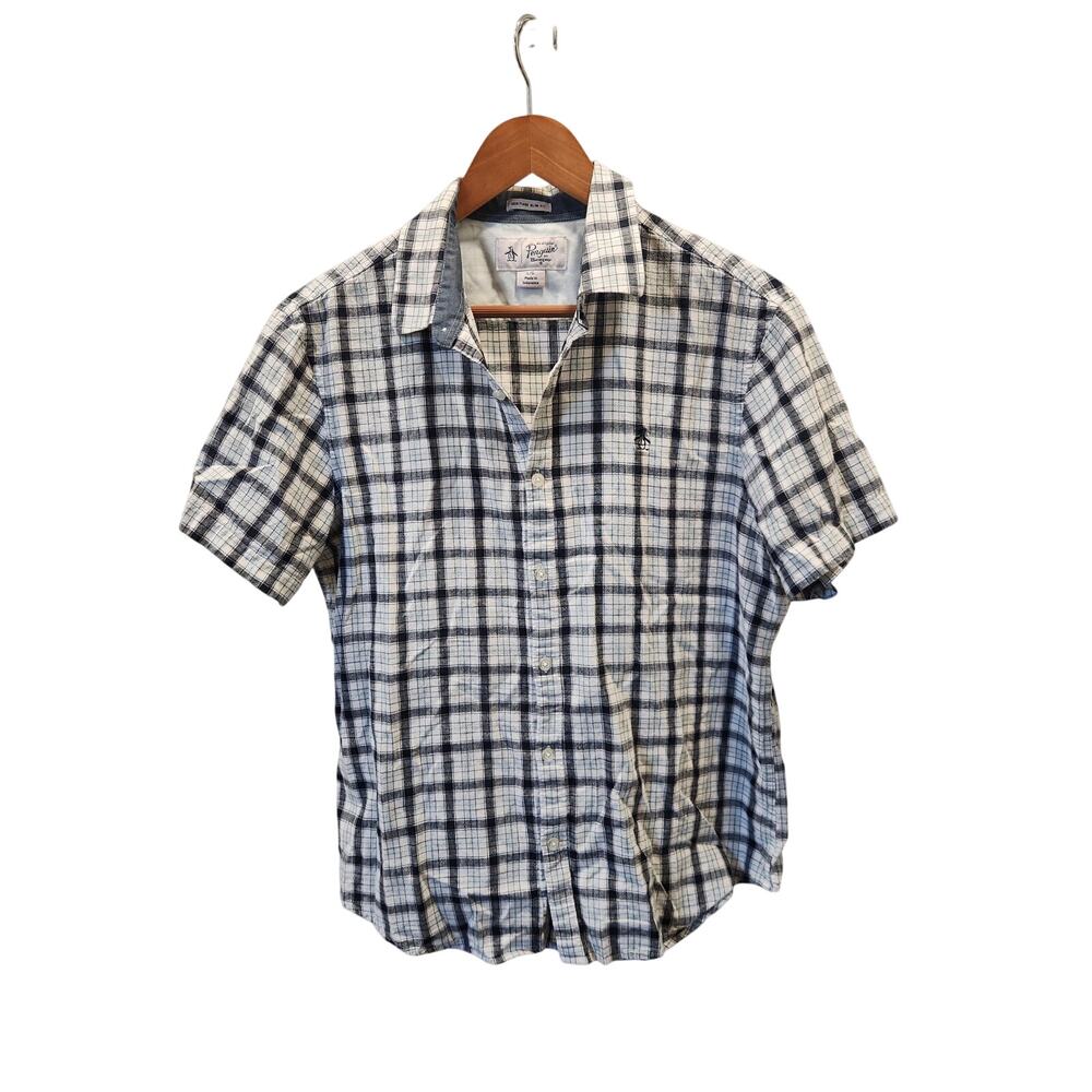 Penguin Short Sleeve Button Up Heritage Slim Fit Linen Cotton